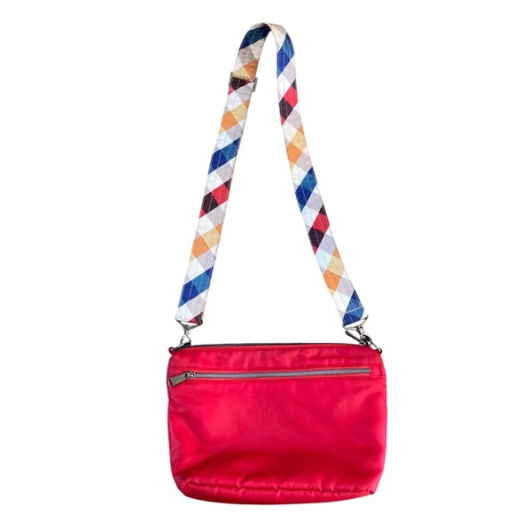 Lug Flare Red RFID Quilted Crossbody with Plaid Printed Removable Strap - Picture 8 of 8